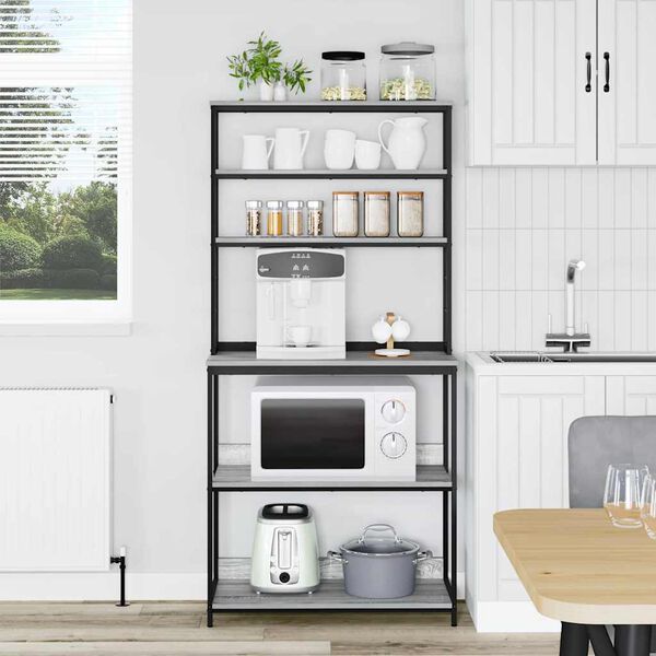 vidaXL Konyhai polc Sz&uuml;rke Sonoma 80 x 40 x 168 cm Faanyag