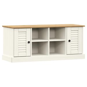 vidaXL VIGO feh&eacute;r t&ouml;m&ouml;r fenyőfa cipőt&aacute;rol&oacute; pad 106 x 35 x 45 cm
