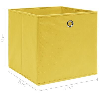 vidaXL 10 db sárga szövet tárolódoboz 32 x 32 x 32 cm