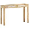 vidaXL t&ouml;m&ouml;r feh&eacute;r&iacute;tett mang&oacute;fa konzolasztal 110 x 30 x 75 cm