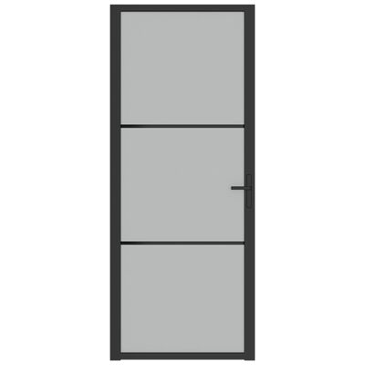 vidaXL fekete matt üveg és alumínium beltéri ajtó 83 x 201,5 cm