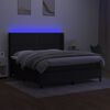 vidaXL fekete sz&ouml;vet rug&oacute;s &eacute;s LED-es &aacute;gy matraccal 160x200 cm