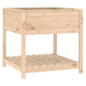 vidaXL t&ouml;m&ouml;r fenyőfa n&ouml;v&eacute;nytart&oacute; polccal 82,5x82,5x81 cm