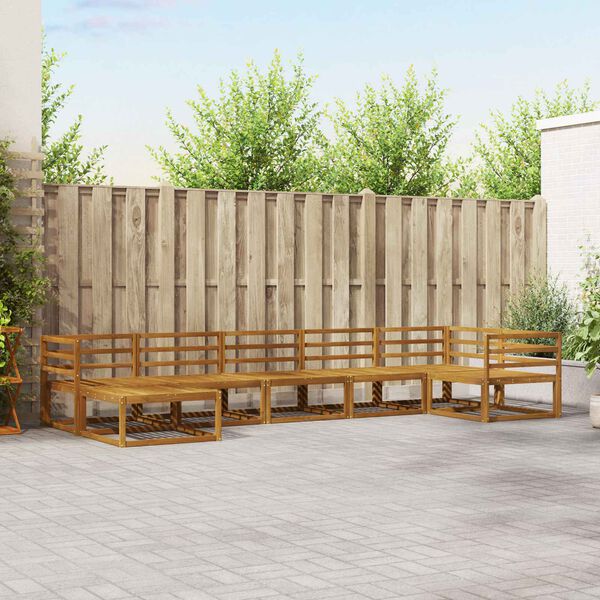 vidaXL K&uuml;lt&eacute;ri kanap&eacute; szett 7 pcs Term&eacute;szetes T&ouml;m&ouml;r Ak&aacute;cfa