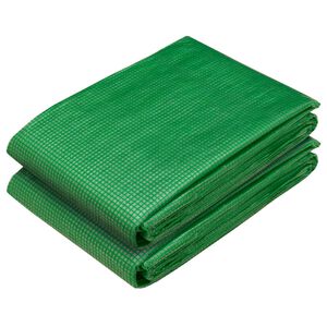 vidaXL Ponyva f&eacute;mf&uuml;lekkel 2 db Z&ouml;ld 3 x 5 m 260 gsm PE