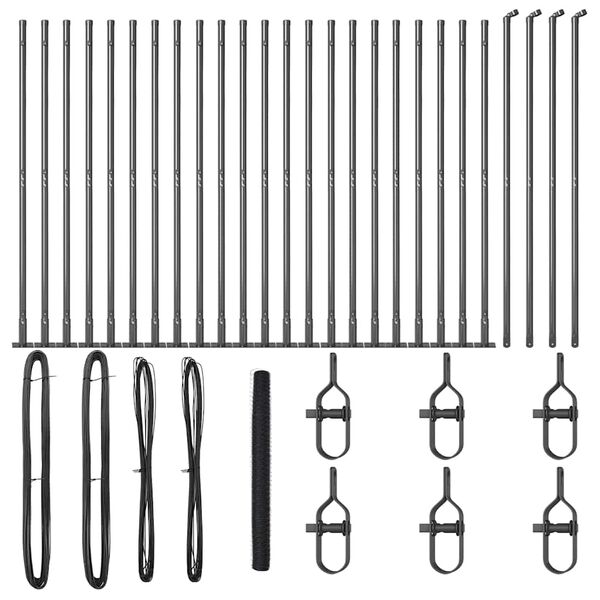 vidaXL Ker&iacute;t&eacute;s oszlopokkal Sz&uuml;rke 1.5 x 50 m PVC-bevonatos ac&eacute;l