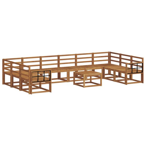 vidaXL K&uuml;lt&eacute;ri kanap&eacute; szett 11 pcs Term&eacute;szetes T&ouml;m&ouml;r Ak&aacute;cfa