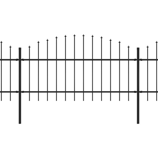 vidaXL fekete ac&eacute;l kerti ker&iacute;t&eacute;s l&aacute;ndzs&aacute;s tetejű 1603,5 x 125 cm