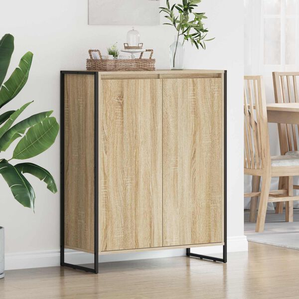 vidaXL Cipőszekr&eacute;ny t&aacute;rol&oacute;val ajt&oacute;val Sonoma 79 x 36 x 100 cm Faanyag