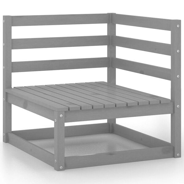 vidaXL 8 r&eacute;szes sz&uuml;rke t&ouml;m&ouml;r fenyőfa kerti &uuml;lőgarnit&uacute;ra