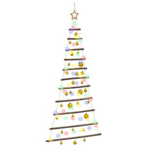 vidaXL F&uuml;ggő kar&aacute;csonyfa g&ouml;mb&ouml;kkel 150 cm 80 LED T&ouml;bbsz&iacute;nű