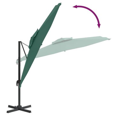 vidaXL zöld dupla tetős konzolos napernyő 300x300 cm