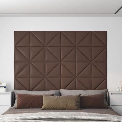 vidaXL 12 db barna műbőr fali panel 30 x 30 cm 0,54 m²