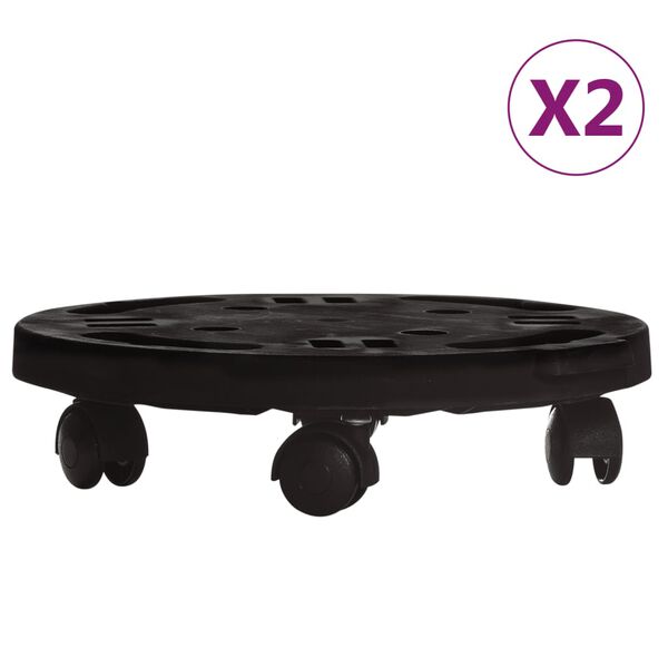 vidaXL 2 db fekete kerekes vir&aacute;gtart&oacute; &aacute;tm&eacute;rő 30 cm 170 kg