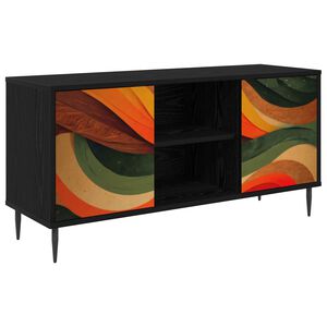 vidaXL TV szekr&eacute;ny BONN 102 x 33 x 51 cm Fekete T&ouml;lgy Szerelt Fa