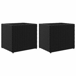 vidaXL 2 db fekete polyrattan kerti &uuml;ltetől&aacute;da 36x30x32 cm