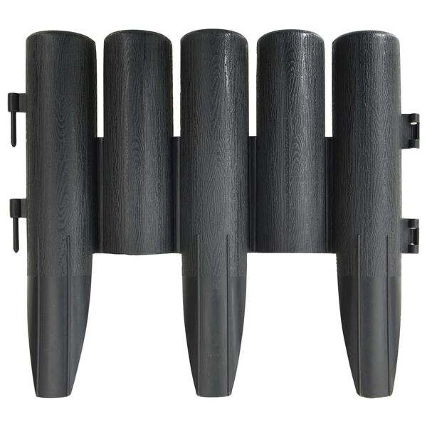 vidaXL 36 db antracitsz&uuml;rke polipropil&eacute;n gyepszeg&eacute;ly 10 m