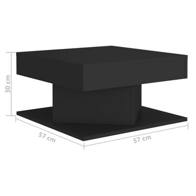 vidaXL fekete forgácslap dohányzóasztal 57 x 57 x 30 cm