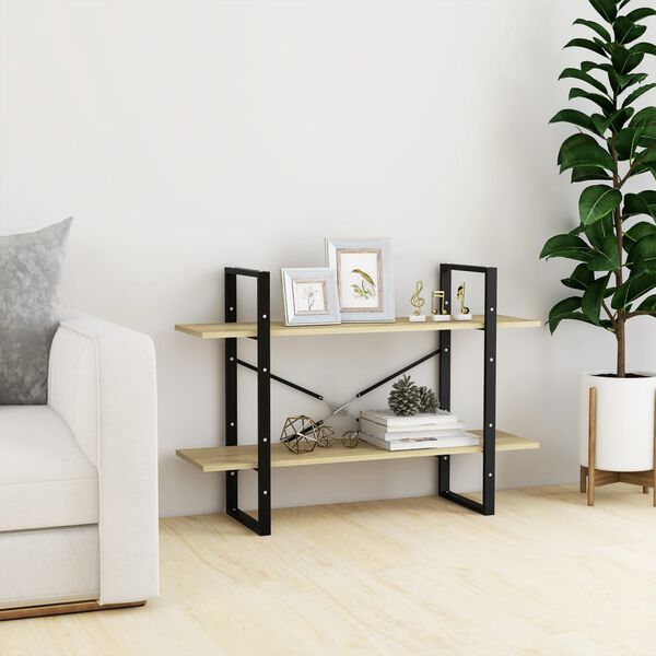 vidaXL kétszintes sonoma tölgy színű könyvszekrény 100 x 30 x 70 cm