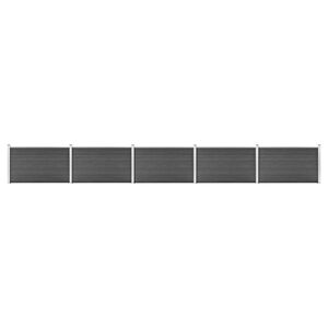 vidaXL fekete WPC ker&iacute;t&eacute;spanelszett 872 x 105 cm