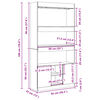 vidaXL fehér szerelt fa magasszekrény 92 x 33 x 180 cm