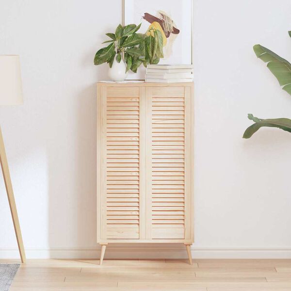 vidaXL 2 db t&ouml;m&ouml;r fenyőfa lamell&aacute;s szekr&eacute;nyajt&oacute; 99x29,5 cm