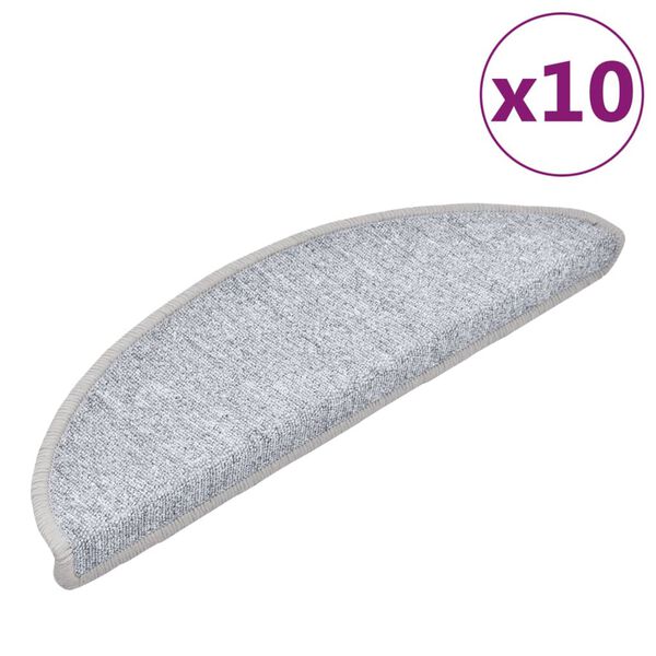 vidaXL 10 db vil&aacute;gossz&uuml;rke f&eacute;lk&ouml;r alak&uacute; l&eacute;pcsőszőnyeg 56 x 17 x 3 cm