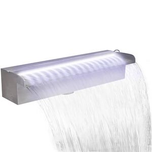 N&eacute;gysz&ouml;gletes rozsdamentes ac&eacute;l medence sz&ouml;kők&uacute;t LED f&eacute;nyekkel 45 cm