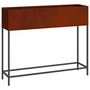 vidaXL Magas Kerti Cser&eacute;p Rozsd&aacute;s 100 x 26 x 82 cm Időj&aacute;r&aacute;s&aacute;ll&oacute; ac&eacute;l