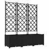 vidaXL Kerti cser&eacute;p 3 db Fekete 120 x 40 x 143 cm PP