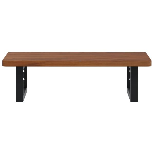 vidaXL acél és tömör tölgyfa falra szerelhető mosdópolc