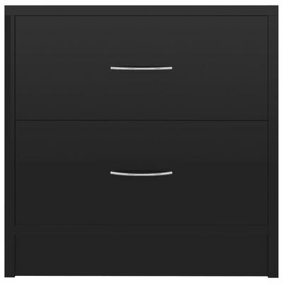vidaXL 2 db magasfényű fekete forgácslap éjjeliszekrény 40x30x40 cm