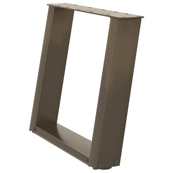 vidaXL 2 db U alak&uacute; nat&uacute;r ac&eacute;l doh&aacute;nyz&oacute;asztal l&aacute;b 50x(42-43) cm