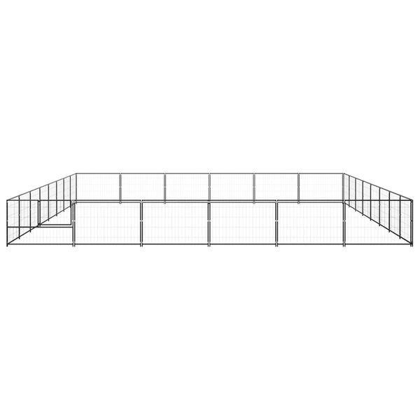vidaXL fekete acél kutyakennel 48 m²