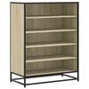 vidaXL sonoma t&ouml;lgy sz&iacute;nű szerelt fa &eacute;s f&eacute;m cipőszekr&eacute;ny 75x38x97,5 cm