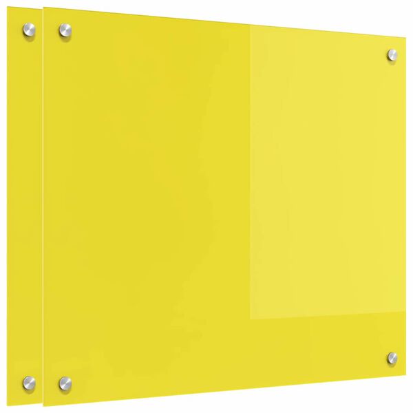 vidaXL Konyhai splashback 2 pcs S&aacute;rga 70 x 60 cm edzett &uuml;veg