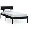 vidaXL Small Single fekete t&ouml;m&ouml;r fa &aacute;gykeret 75 x 190 cm