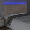 vidaXL cappuccino műbőr LED-es fejt&aacute;mla 200x5x118/128 cm