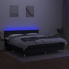 vidaXL fekete sz&ouml;vet rug&oacute;s &eacute;s LED-es &aacute;gy matraccal 160x200 cm