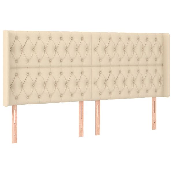 vidaXL kr&eacute;msz&iacute;nű sz&ouml;vet LED-es fejt&aacute;mla 183x16x118/128 cm