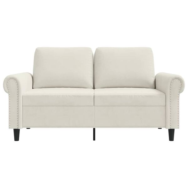 vidaXL k&eacute;tszem&eacute;lyes kr&eacute;msz&iacute;nű b&aacute;rsony kanap&eacute; 120 cm