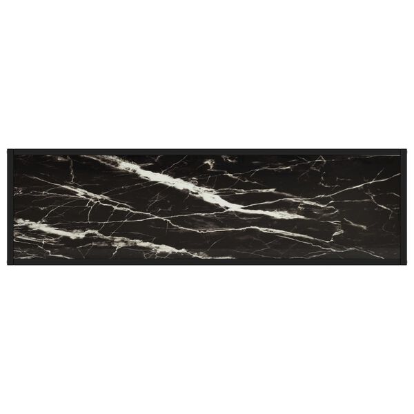 vidaXL fekete edzett &uuml;veg t&aacute;lal&oacute;asztal 120 x 35 x 75 cm