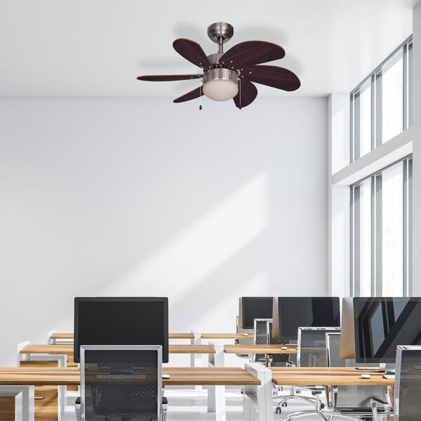 Bestron DC30BC kr&oacute;msz&iacute;nű mennyezeti ventil&aacute;tor l&aacute;mp&aacute;val 75 cm 50 W