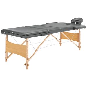 vidaXL 3 z&oacute;n&aacute;s antracitsz&uuml;rke massz&aacute;zsasztal fa v&aacute;zzal 186 x 68 cm