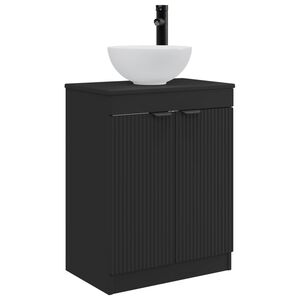 vidaXL F&uuml;rdőszobai pult mosd&oacute;val Fekete 54 x 35 x 83 cm Szerelt Fa