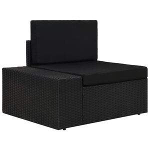 vidaXL fekete polyrattan sarokkanap&eacute;-elem jobb oldali karf&aacute;val