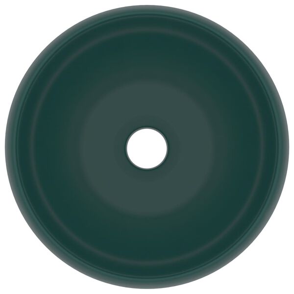 vidaXL kerek matt s&ouml;t&eacute;tz&ouml;ld ker&aacute;mia luxus mosd&oacute;kagyl&oacute; 40 x 15 cm