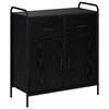 vidaXL Sz&eacute;f Fekete T&ouml;lgy 97 x 33 x 81 cm Szerelt Fa