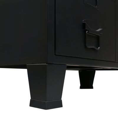 vidaXL ipari stílusú fekete fém ruhásszekrény 67 x 35 x 107 cm