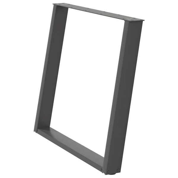 vidaXL 2 db antracitszürke, U alakú étkezőasztal láb 100 x (72-73) cm acél